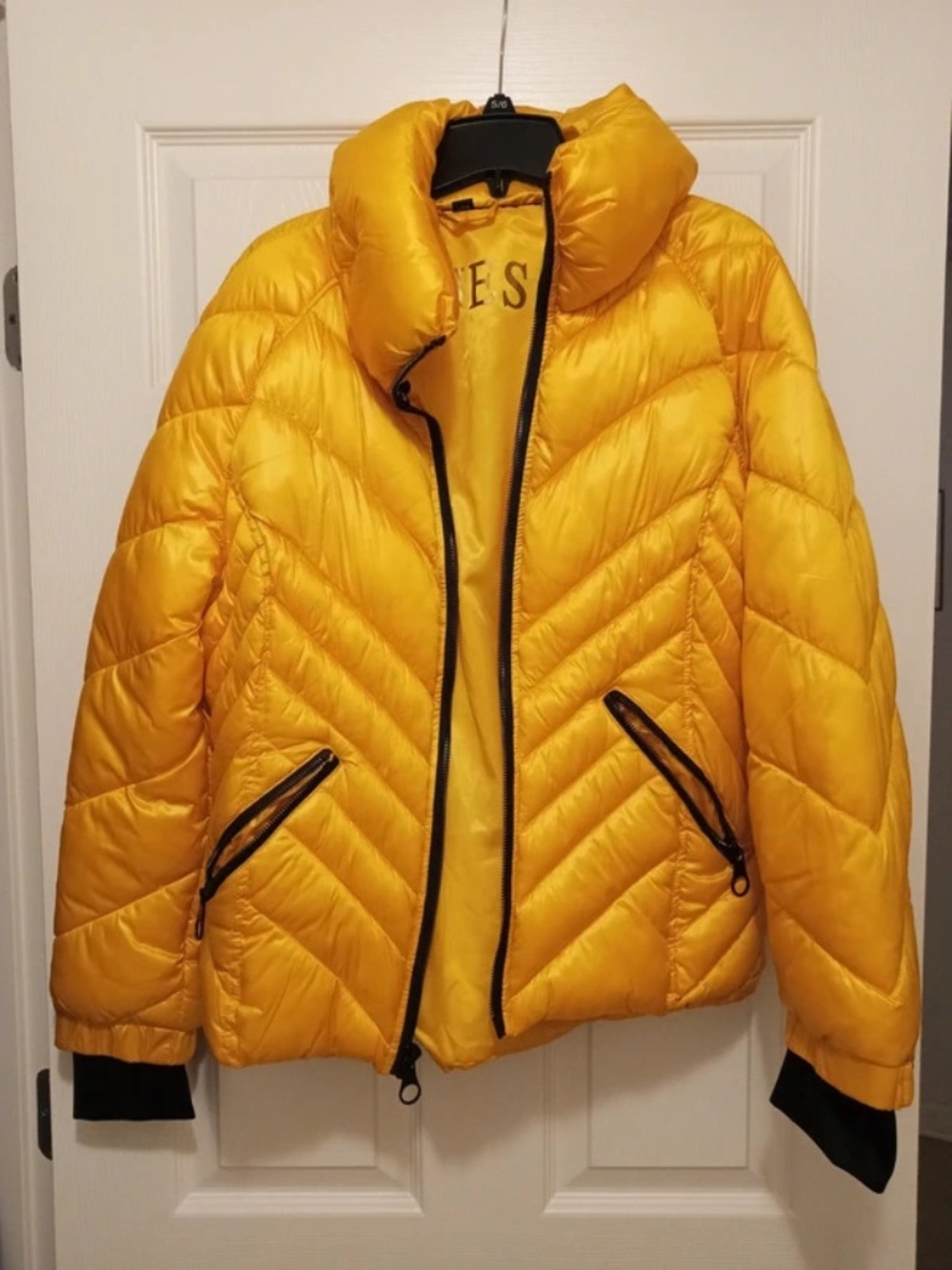 Guess Yellow Puffer Coat